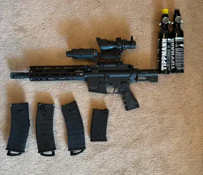 Tippman Paintball Gun, accessories, & vest, View more