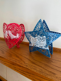 Heart and star shaped tea light holders