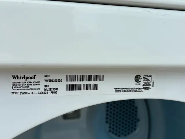 Whirlpool Electric Dryer – Cleaned & Tested in Washers & Dryers in Oakville / Halton Region - Image 9