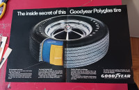 AWESOME 1971 GOODYEAR POLYGLASS TIRES 14X22 CLASSIC ORIG AD