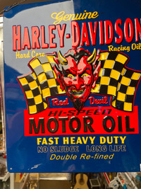 Harley Davidson signs and miscellaneous for sale.