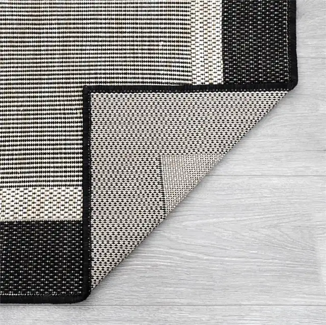 Eco Solid Border Black 9 ft. x 12 ft. Indoor/Outdoor Area Rug in Rugs, Carpets & Runners in City of Toronto - Image 6