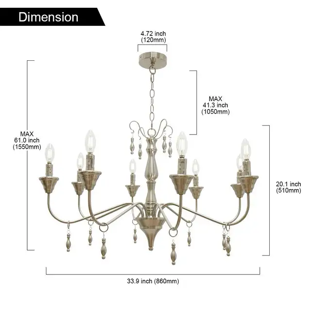 New VINLUZ 8 Light Contemporary Pendant Lighting for Dining Room63671997963651122