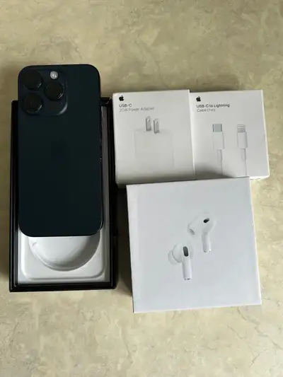 iPhone 15 Pro 128gb 90% batt *Pro Pods/Adapter Pkg + Delivery*, View more