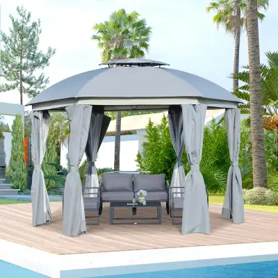 12' x 12' Outdoor Gazebo Canopy, Dome Patio Gazebo Netting Sidew, View more