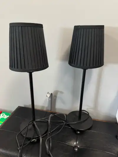 BLACK IKEA TABLE LAMP. $45 for the set ———- At IKEA just the stand alone is $25 each