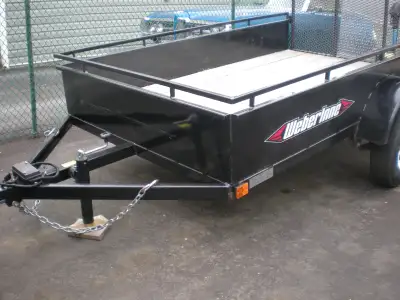 !!! REDUCED PRICE !!! 5x8 ft black cargo trailer with loading ramp. has new tongue jack and all ligh...