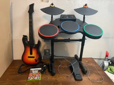 Guitar hero Guitar Drums Microphone Kit wireless Xbox 36, View more