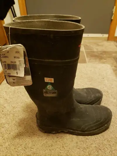 Construction Toe Steel Plate Wet Weather Safety Boots Size 9, View more