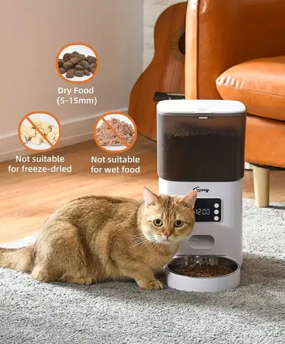 Toozey Automatic Cat Feeders, 6L Timed Cat Dog Feeder Pet Dry , View more
