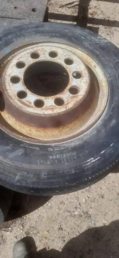 17.5" , 10 hole steel rims 6 rims , 5 are good (these rims are $450 new each or $2250 for 5) 215/75R...