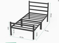 Mr IRONSTONE Twin Bed Frames with Headboard 