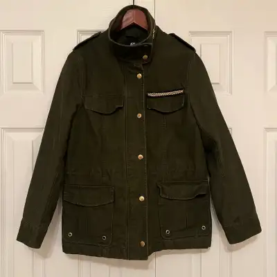 H&M Women’s Size 10 100% Cotton Green Military Jacket&nbsp;, View more