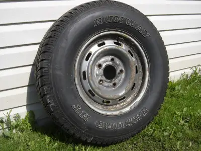Set of 4 tires with wheels size 245/75/16. Used one summer. Wheels were mounted on a 95 Dodge Ram ha...