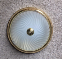 Frosted Swirl Glass Shade Flush Mount 11" Ceiling Light Fixture