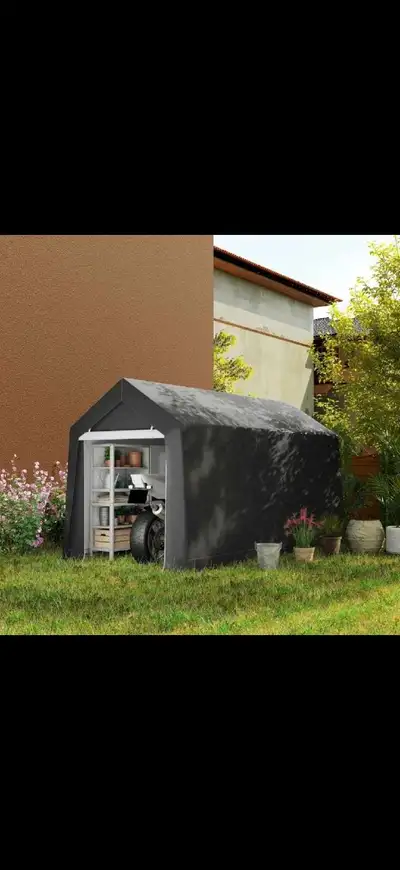 7' x 12' Outdoor Storage Shed Portable Garage with Roll-up Door, View more
