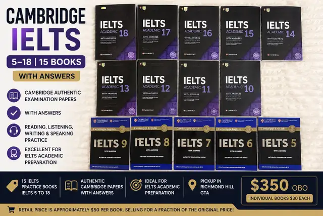 Cambridge IELTS Books 5–18 | 15 Books | With Answers