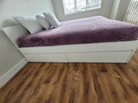 King size bed from. Jysk with frame and memory foam gel matress 