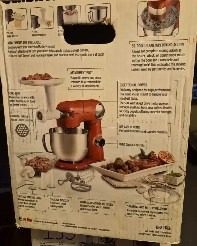 NEW Cuisinart Precision Master Pro Digital 5.5 qt Mixer +Grinder in Processors, Blenders & Juicers in Markham / York Region - Image 3