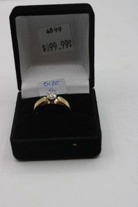 14KT Yellow and White Gold Solitaire Engagement Ring (# 4899)