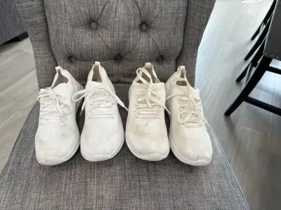 White Athletic Works running shoes with memory foam soles. EEUC, View more