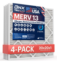 4 pack of MERV 13 air filters 20x20x1