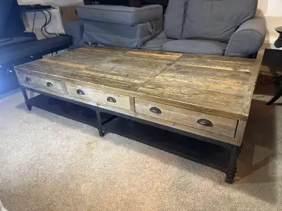 Four Hands "Luca" Reclaimed Wood & Iron Grand Coffee Table , View more