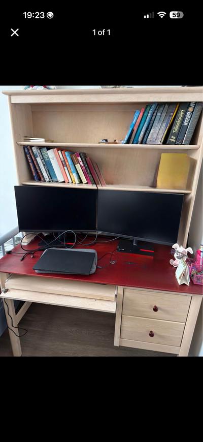 Desk and book shelf, View more