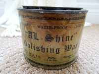 antique CAR WAX TIN Al-Shine polish wax DODD’S 1930s +contents