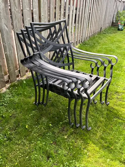 4 Metal Stacking Garden Chairs/Cushions, View more