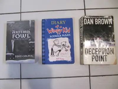 Deception Point Diary Of A Wimpy Kid & Artemis Fowl 3pcBook Lot, View more