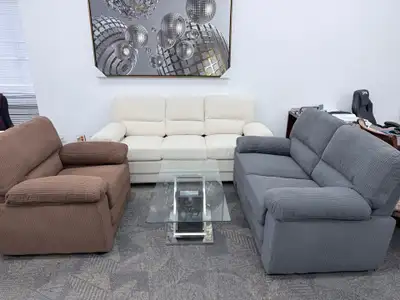 Three-Piece Corduroy Sofa Set, View more