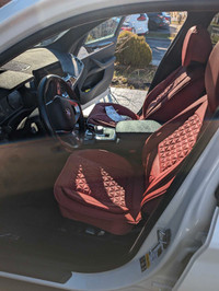 Red Faux-Leather Car Seat Covers 