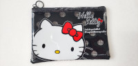New Sanrio Hello Kitty Zipper Pouch Bag Black Mesh Authentic