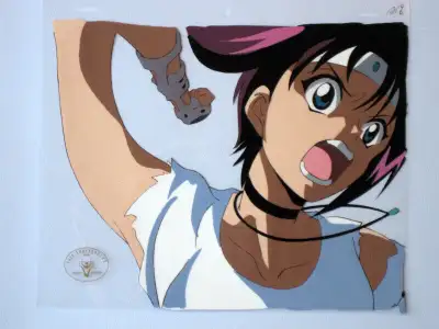 Flame of Recca Ninja Anime / Animation Production Cel with Sketch - Fuko A18 from STUDIO PIERROT, JA...