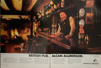 1989 Alcan Aluminum w/British Pub 2Page Original Ad