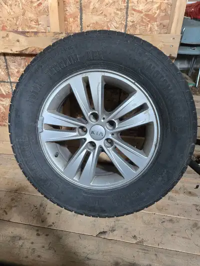 Set of 4 rims for a 2014 KIA Sportage. Tires might be good for another season but it's the rims that...
