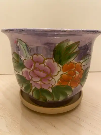 Ceramic Flower Pot with saucer, View more