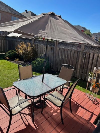 6 Piece Patio Furniture Set - table, 4 chairs, umbrella, View more