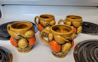 Vintage orange spice mug set 