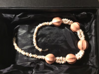 Vintage Pretty Pink Puka Shell and Large Beads Necklace