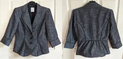 Women's Grey Blazer Jacket. Medium Size 5, View more