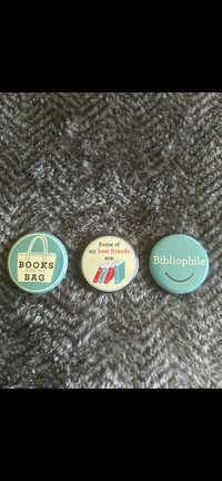 Book lover button pins set of 3