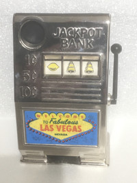 Vintage 1950s WACO Casino Mini Jackpot Slot Tin Toy One Armed