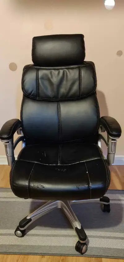Black leather executive office chair , View more