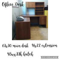 Home office desk with hutch