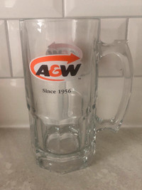 8” Vintage A&W Root Beer Heavy Glass Stein - Tallest One!