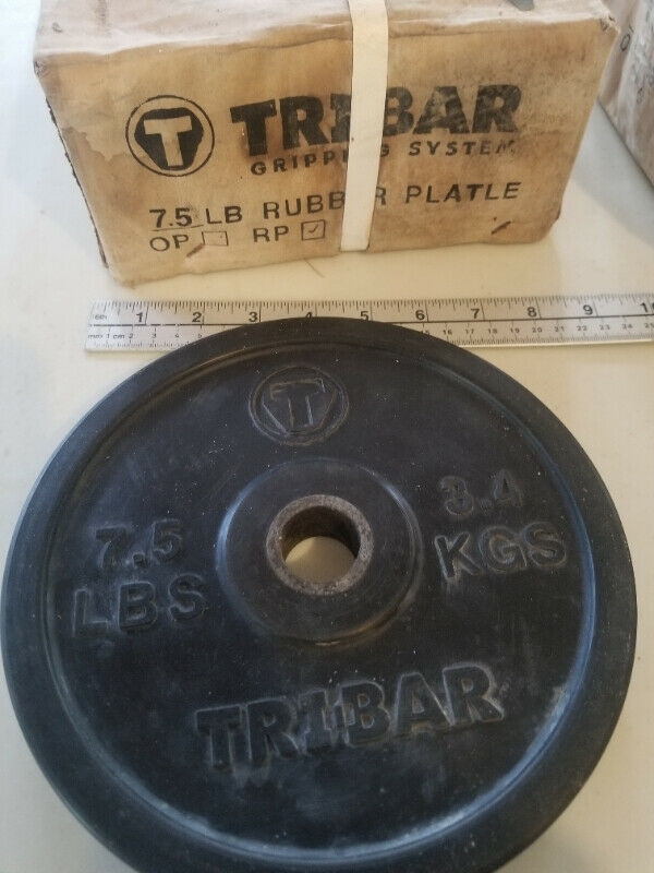 Rubber coated 1 inch hole weight plates: dollar per pound  in Exercise Equipment in City of Toronto - Image 3