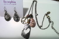 Lia Sophia Day Dreamer necklace(16" long,3" extender), earrings