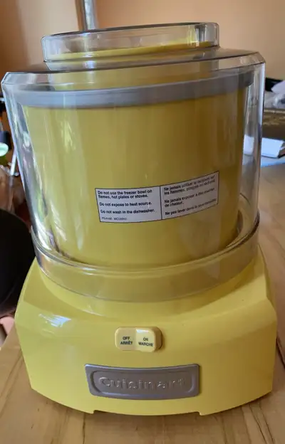 Unique yellow colour. Got it as a gift, tried it once. Cuisinart Ice Cream, Sorbet, Frozen Yogurt Ma...